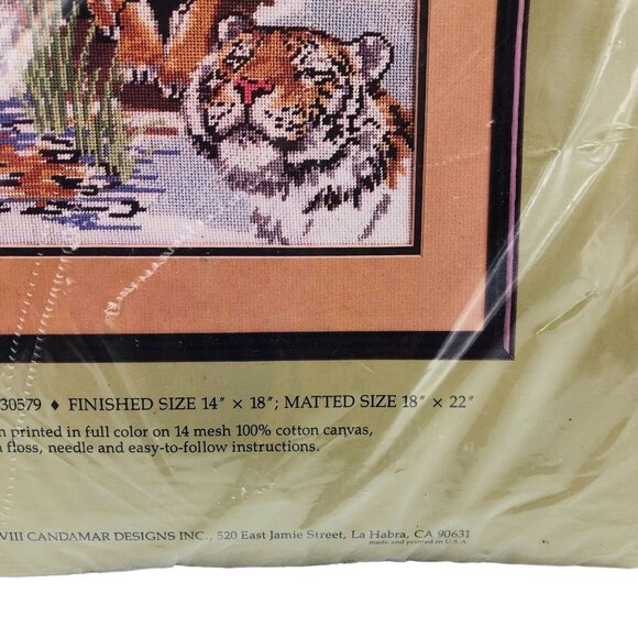 Vtg Candamar Designs 1988 Something Special Needlepoint Kit Tiger Collage 30579 - Picture 6 of 9